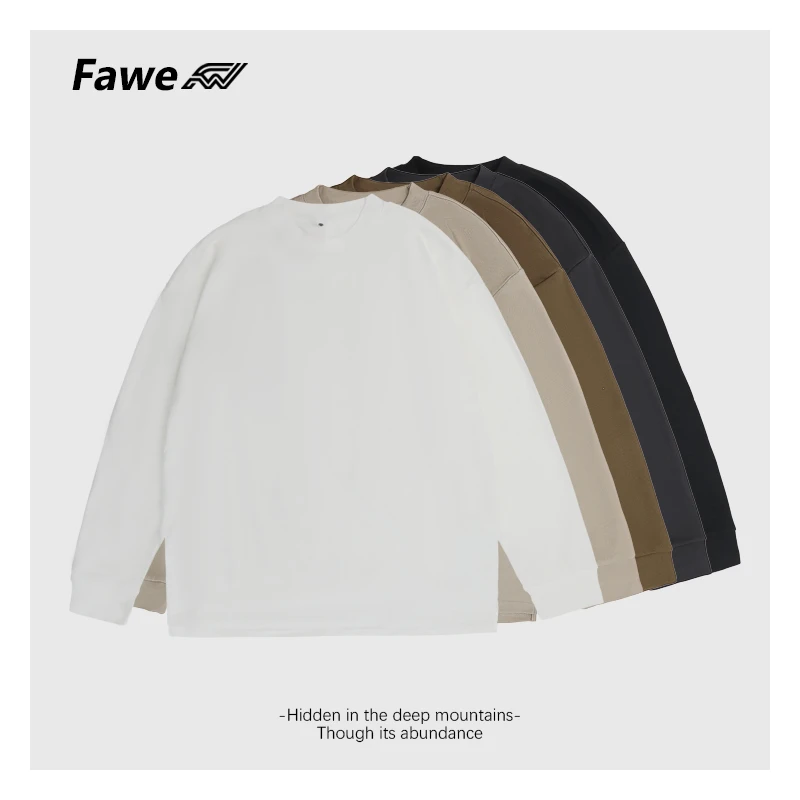 FW2360秋冬新款澳网双面绒自发热纯色长袖圆领打底衫男女宽松百搭