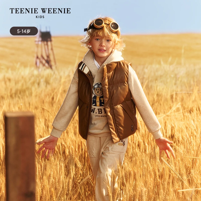 TeenieWeenie Kids小熊童装24立领夹棉马甲无袖外套TKVW244901D