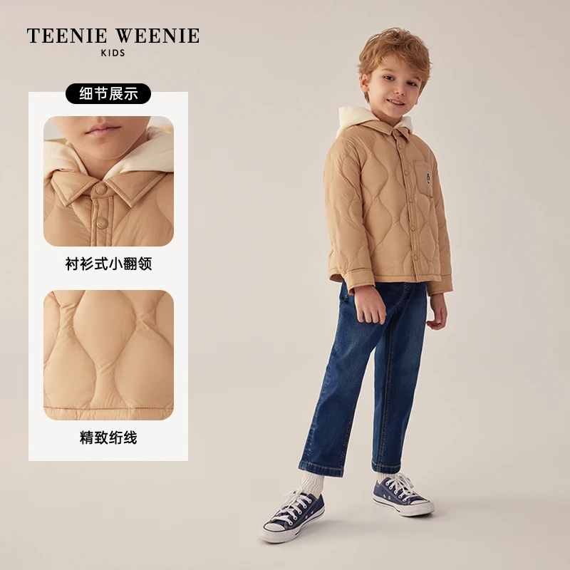 TeenieWeenie Kids小熊童装24春宽松衬衫式夹克羽绒服TKJD241102K