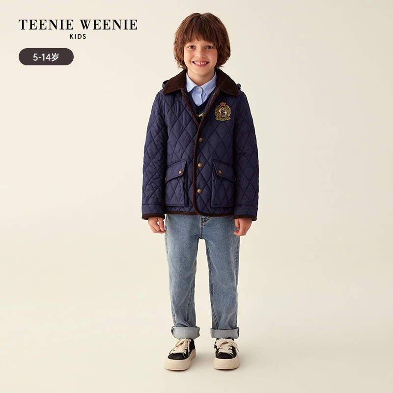 TeenieWeenieBaby男童23年秋季新款可拆连帽棉服TKJP237814I