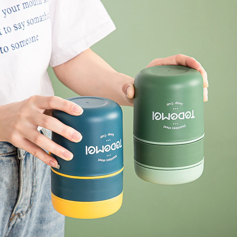 双层保温饭盒不锈钢316日式便携汤杯饭桶上班族密封早餐杯带汤碗