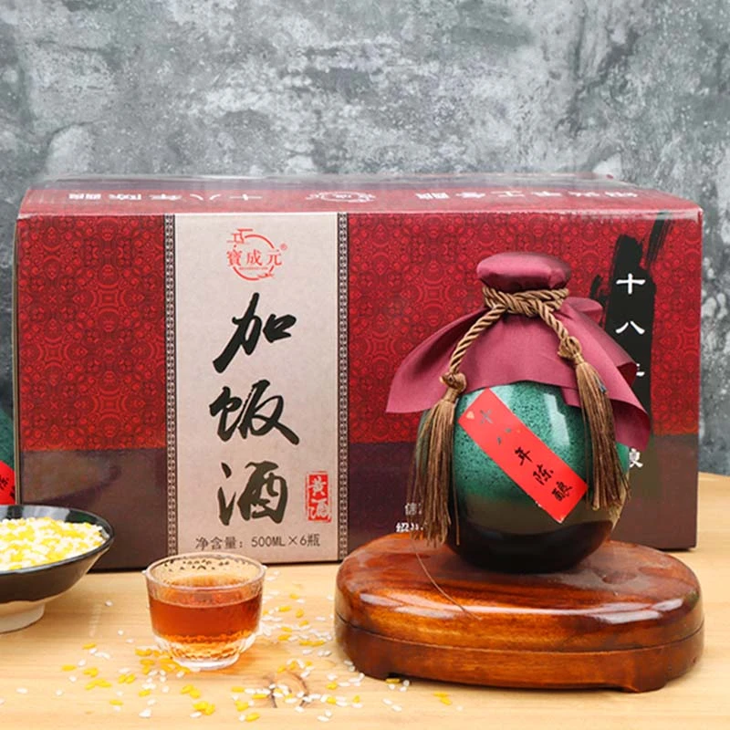宝成元【18年加饭酒】半干型黄酒加饭酒精致而成500ml*6瓶
