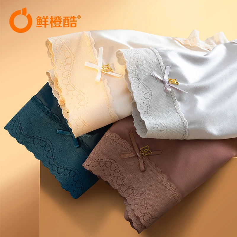 珍珠缎面感三角裤透气抑菌女士内裤3137