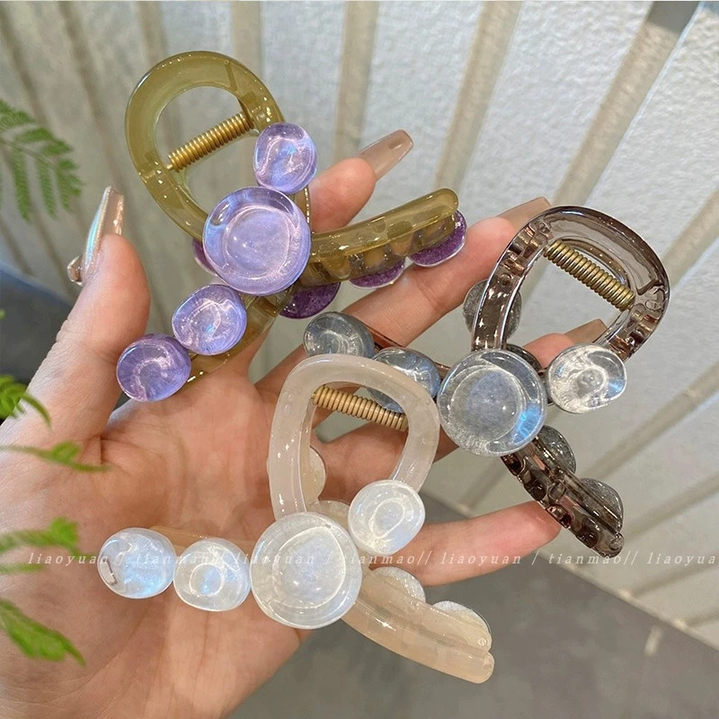 超清爽~气质夏季盘发抓夹大号ins发夹女后脑勺亚