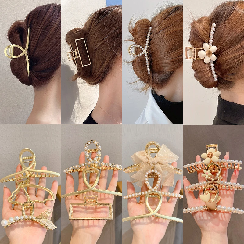 合金发饰 发夹女后脑勺抓夹大号鲨鱼夹发卡新款头发夹子头饰发抓