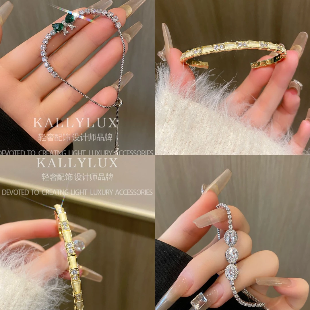 铜合金合成锆石项链 抽抽乐轻奢首饰