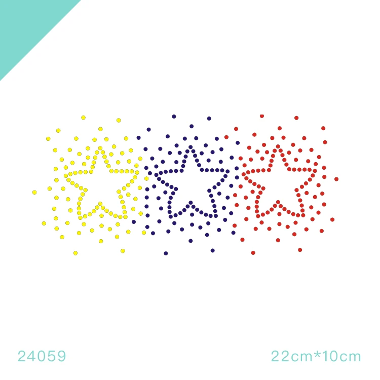 烫图烫钻图案贴钻饰彩色星星logo胸标厂家直销服装配饰手工DIY059