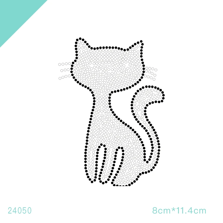 烫图烫钻图案贴钻卡通猫潮牌女装logo胸标手工DIY服装辅料配饰050