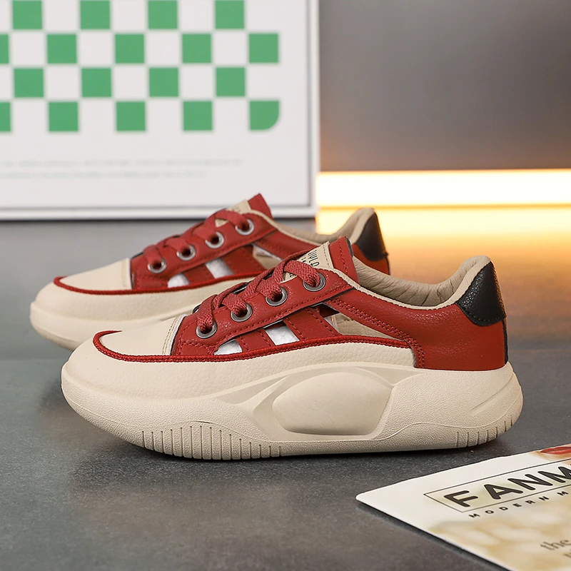 轻便厚底老爹鞋女款镂空2023年夏季新款小白鞋百搭运动阿甘鞋女鞋