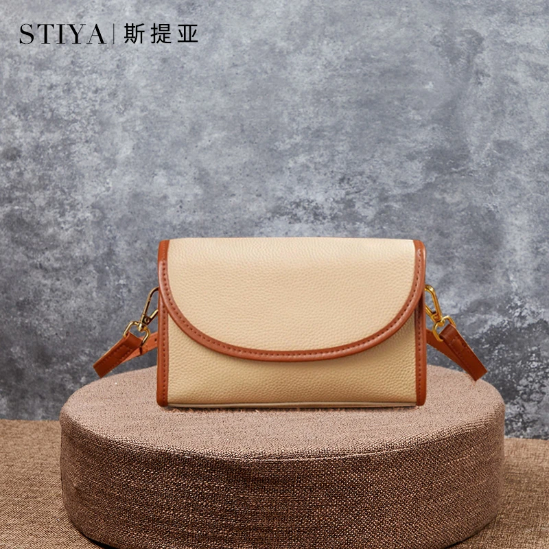STIYA/斯提亚春夏时尚新款头层牛皮时尚百搭单肩斜跨包