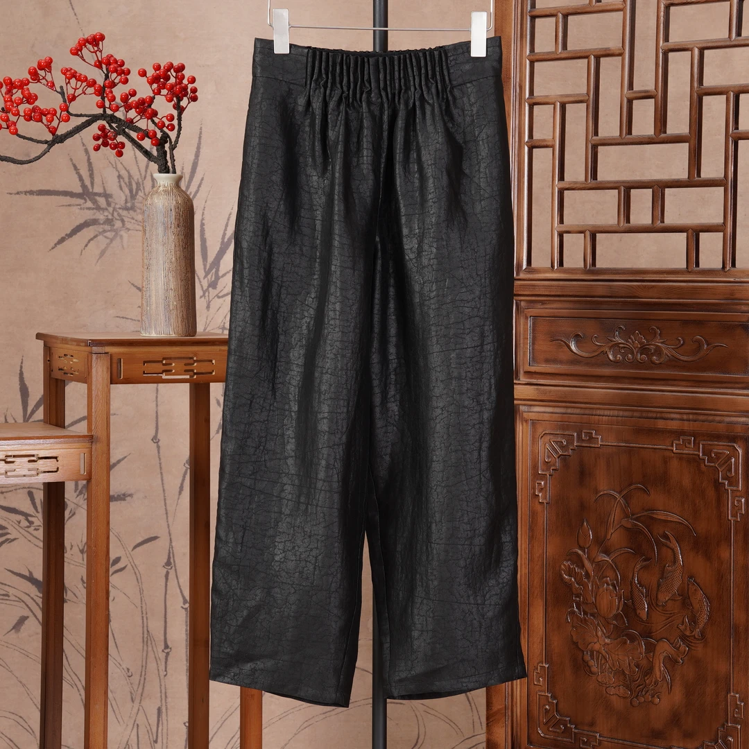 娟 新中式风2211003-01 龟纹 直筒裤L