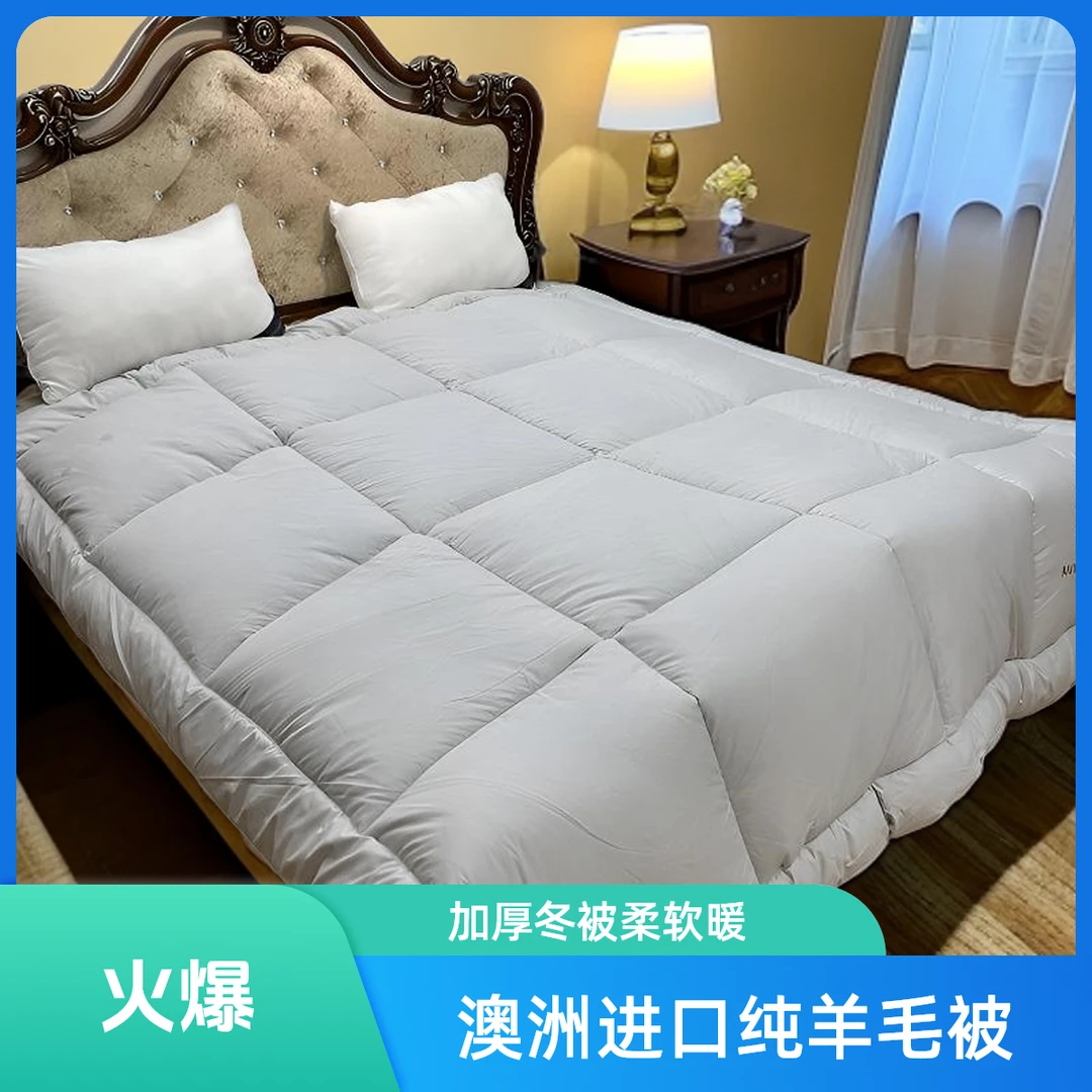 24年新品刺绣款澳洲进口羊毛100%纯羊毛被子被芯春秋被冬被加厚