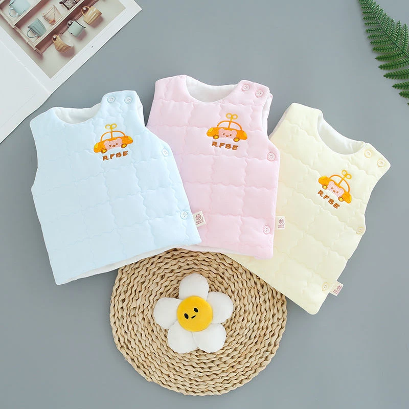 新生儿马甲春秋0-1岁棉加厚保暖坎肩婴儿小背心婴童3-6个月马夹
