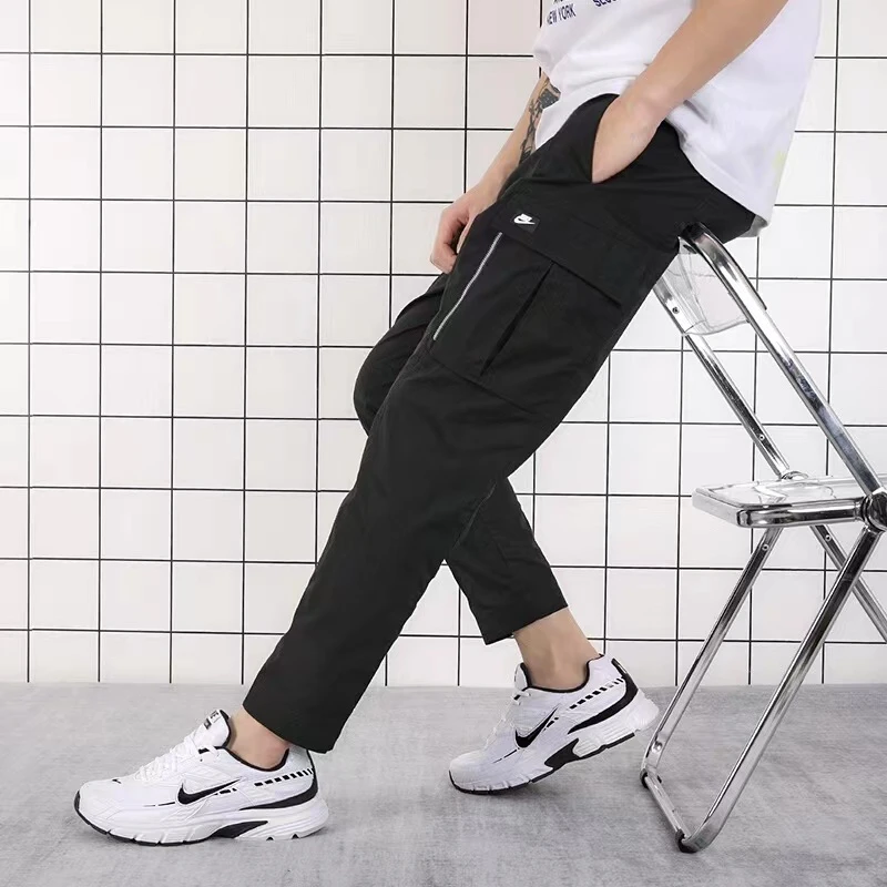 Nike耐克 工装大口袋 拉链黑色男子针织 休闲运动长裤 BV3128-010