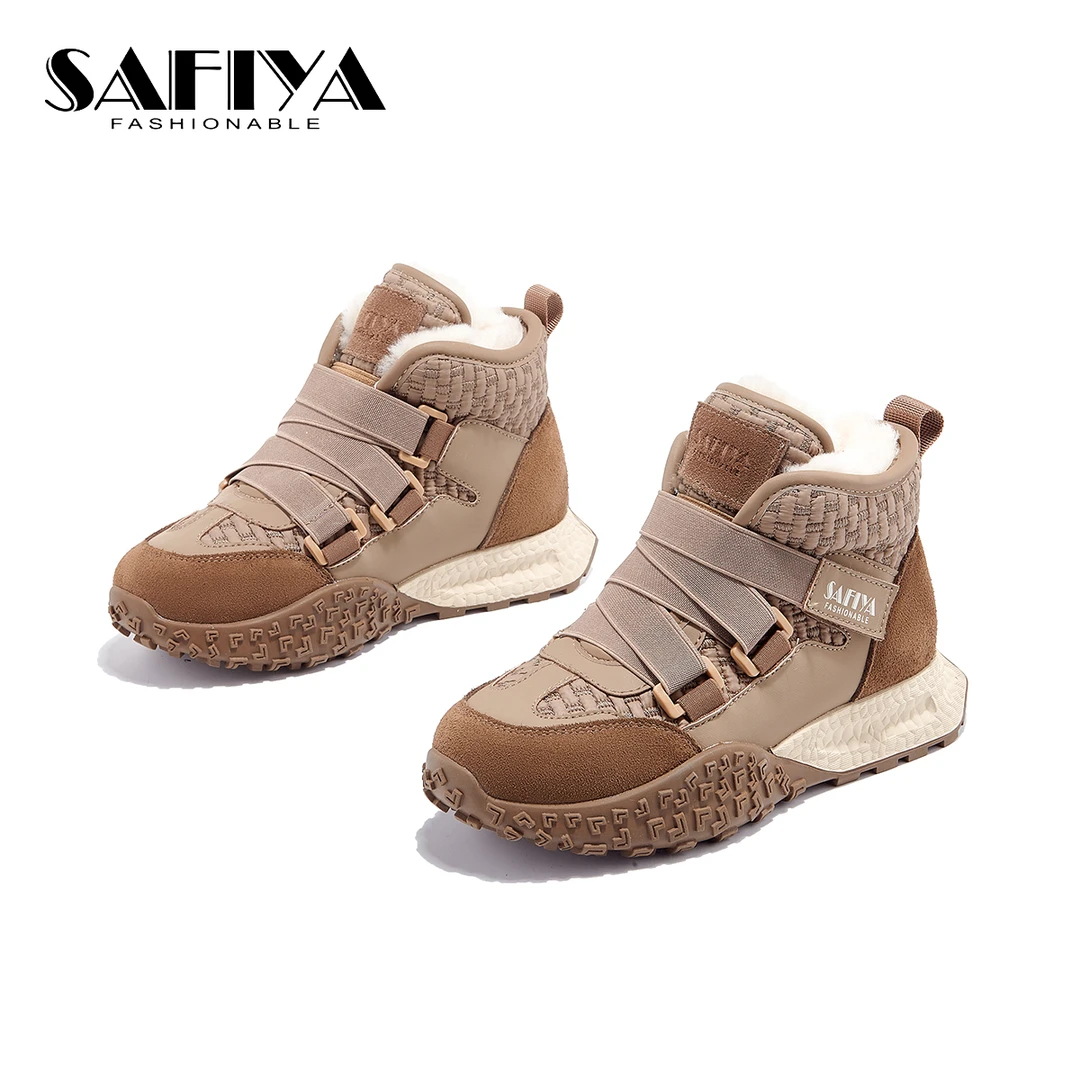 索菲娅Safiya2024秋冬新款时尚休闲舒适加绒保暖短靴女SF43118B05