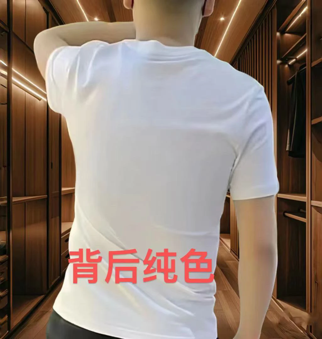 2025夏季新款男士短袖t恤潮流百搭半袖体恤男装上衣休闲打底衫