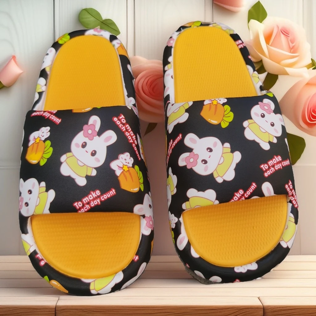 小兔子厚底踩屎感女生厚底拖鞋可爱卡通室内防滑软底居家涂鸦女拖