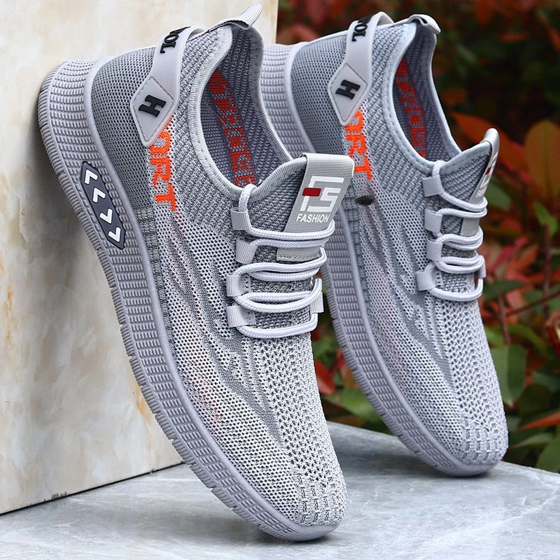 男鞋子夏季潮款一脚蹬网面鞋透气防臭软底鞋超轻薄运动休闲健步鞋