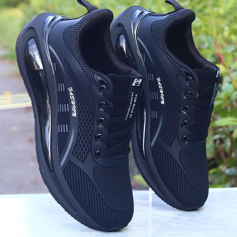 男鞋秋冬潮流百搭黑色运动鞋超轻减震气垫跑步鞋防水防臭休闲鞋子