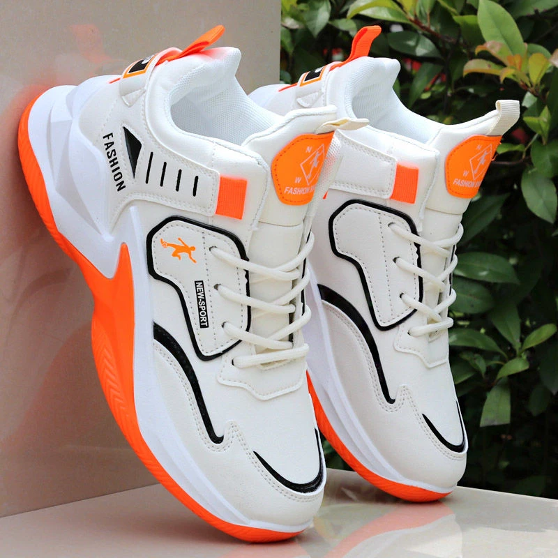 篮球鞋男透气防臭高帮运动鞋男款防滑耐磨学生潮鞋皮面休闲跑步鞋