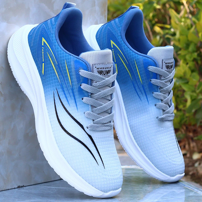 男鞋2024新款超轻跑鞋高弹碳板运动鞋透气防臭休闲潮鞋网面增高鞋