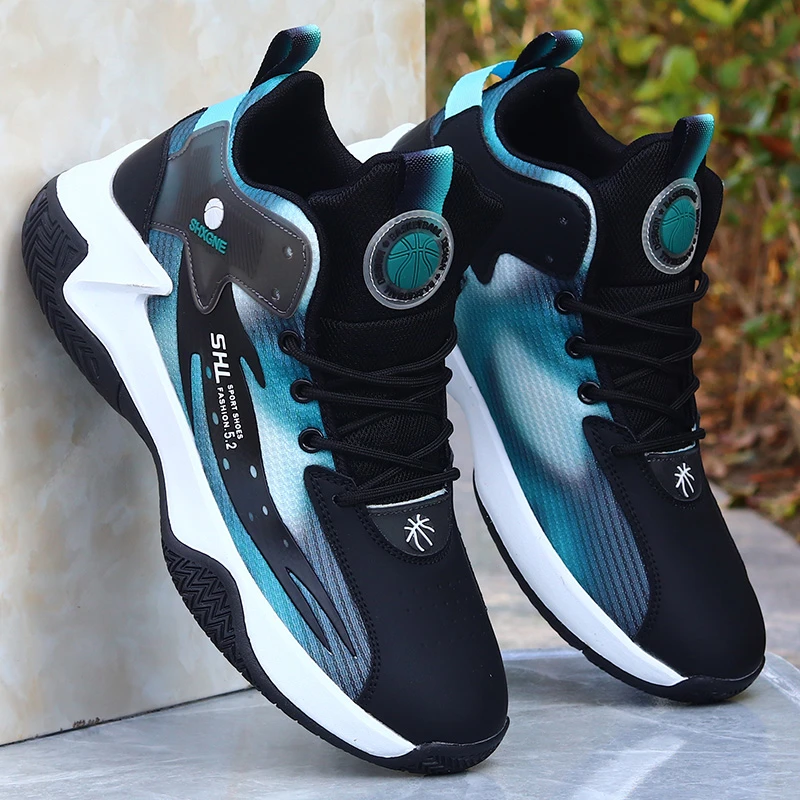 夏季学生网面透气高帮运动鞋防滑耐磨板鞋青年初高中生高帮板鞋