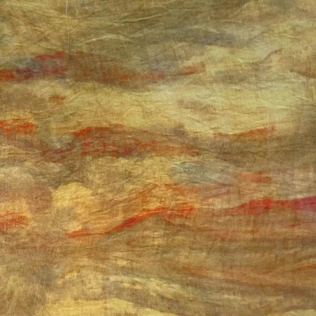 【绒兰】（亮丝麻）数码印花面料 26号 霞光普照