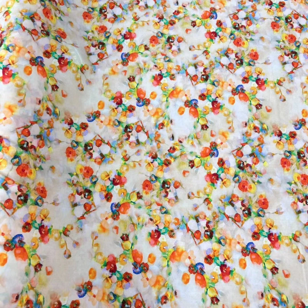 【绒兰】芦荟府绸棉布料 06号 水果花