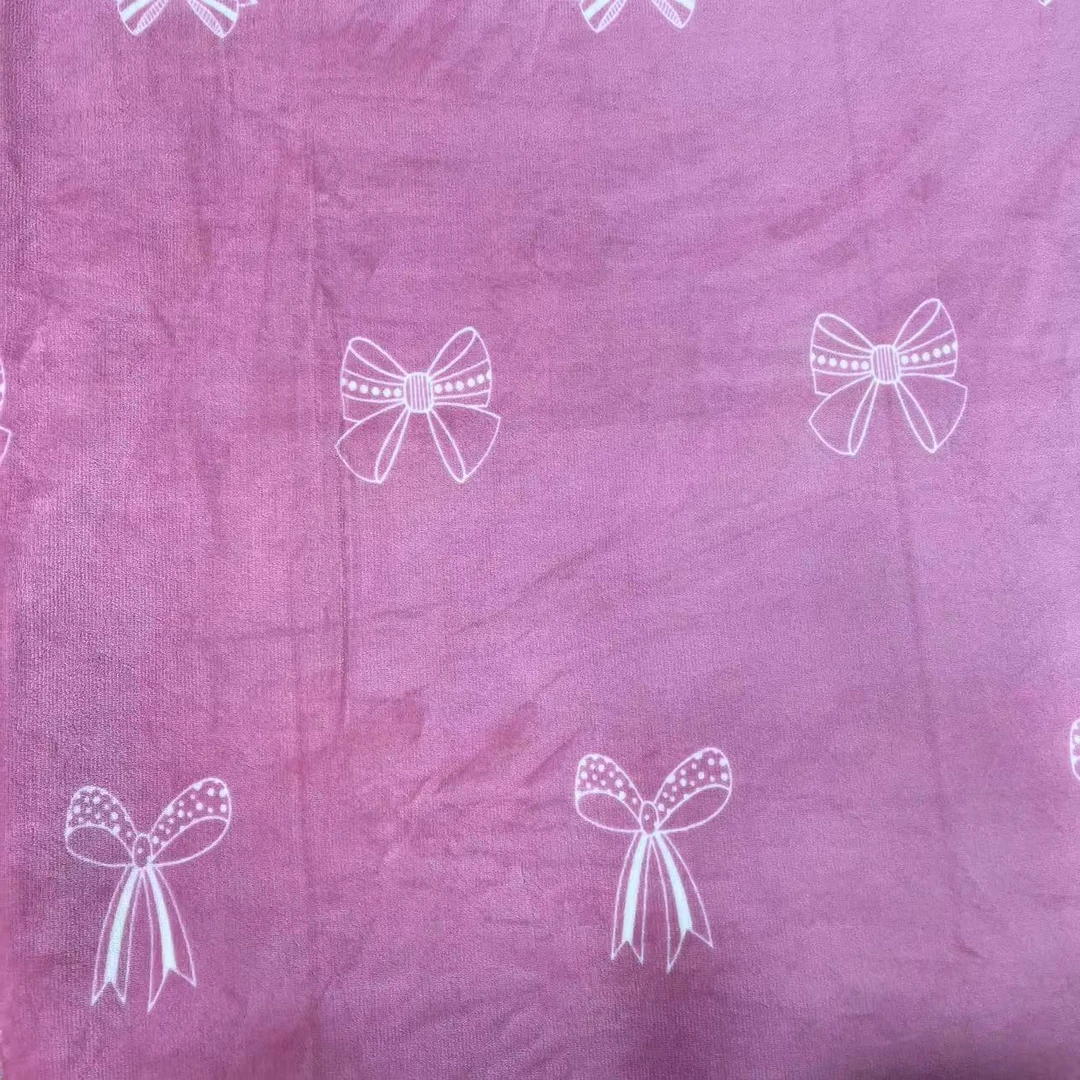 【绒兰】220cm*230cm牛奶绒（床单布料）24#蝴蝶结-粉