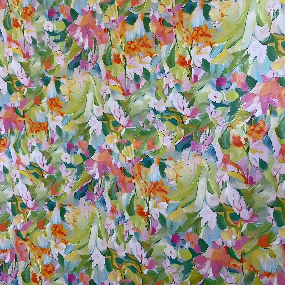 【绒兰】天丝木兰棉布料 262号 美丽花丛