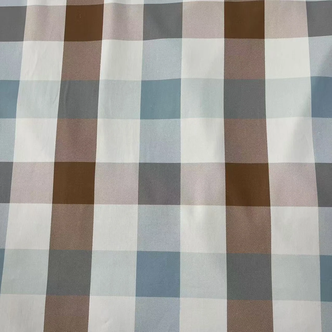 【绒兰】匠心制作！全棉数码印花帆布面料 84号 咖啡大格子