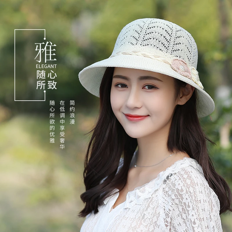 帽子女春夏天防晒盆帽遮阳帽透气凉帽渔夫帽薄款休闲百搭潮太阳帽