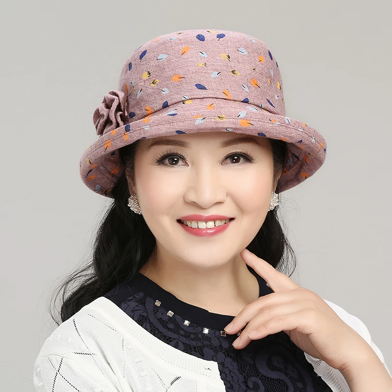 中老年人帽子女春夏季渔夫帽妈妈遮阳帽休闲老人帽奶奶春秋天布帽
