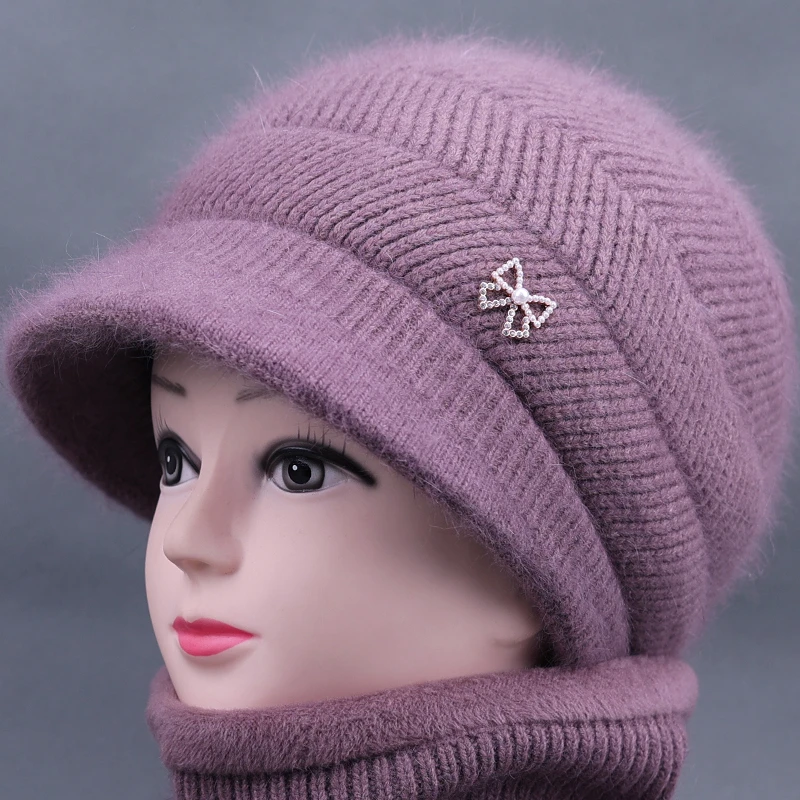 中老年人奶奶帽子冬季女士加绒加厚妈妈针织毛线帽老太太保暖棉帽