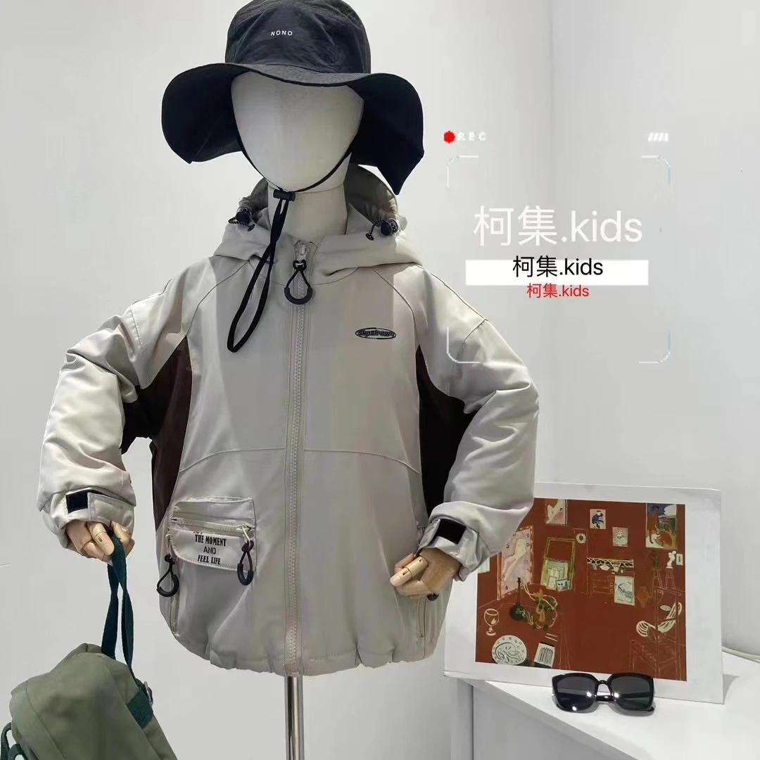 KG-4607 高货工装撞色棉衣外套