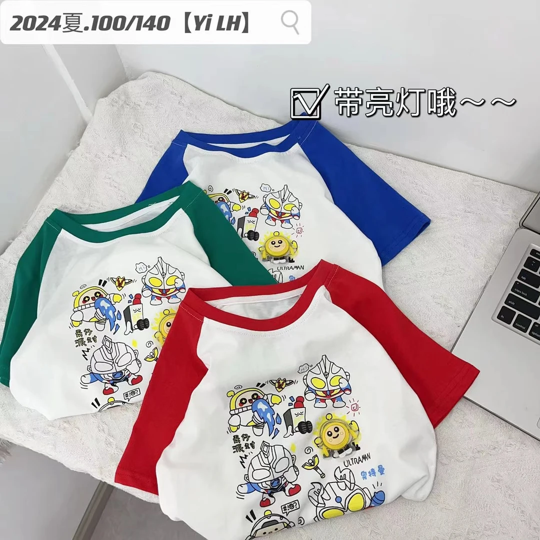 YLH-001 夏季高货时尚插肩短袖圆领宝宝男童新款T恤