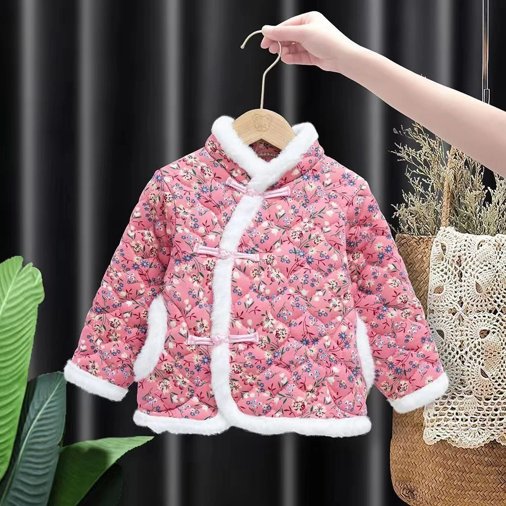 女童棉服网红大花秋冬花棉袄儿童儿童花棉袄2023新款爆款冬季婴儿