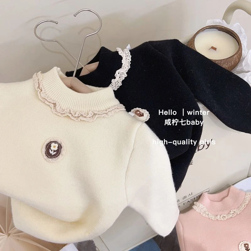 女童打底秋冬加绒加厚韩版冬季衣服新款爆款婴儿打底毛衣婴儿毛衣