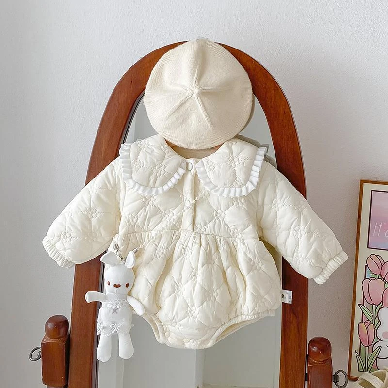 婴儿连体衣冬季宝宝加厚12秋冬新生儿拜年服外出服包屁衣红色儿童