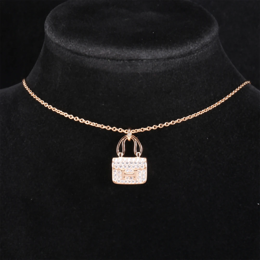 99新 Hermes/爱马仕 小花佳珊P234245221 康康 项链 满钻 新扣