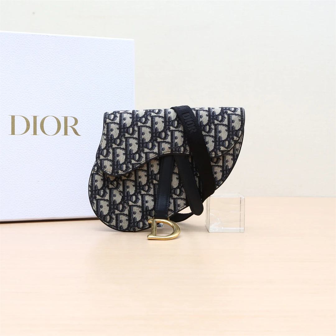 99新 DIOR/迪奥 小花攀攀马鞍 腰包 20 CD腰带 老花 帆布