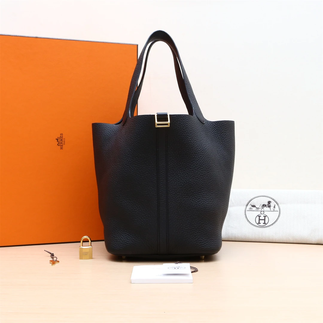 99新 Hermes/爱马仕 全款18833 定金黑黑Picotin菜篮子 22 单肩包