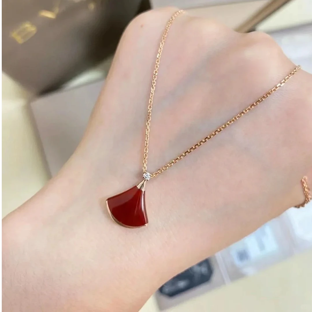 99新 BVLGARI/宝格丽 -388小花攀攀宝格丽 DIVA 红扇子 项链