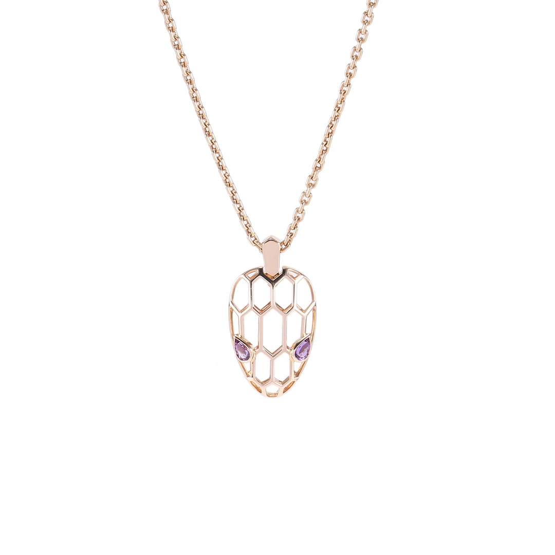 99新 BVLGARI/宝格丽 【33精选】P224726338 镂空蛇头项链 紫水晶