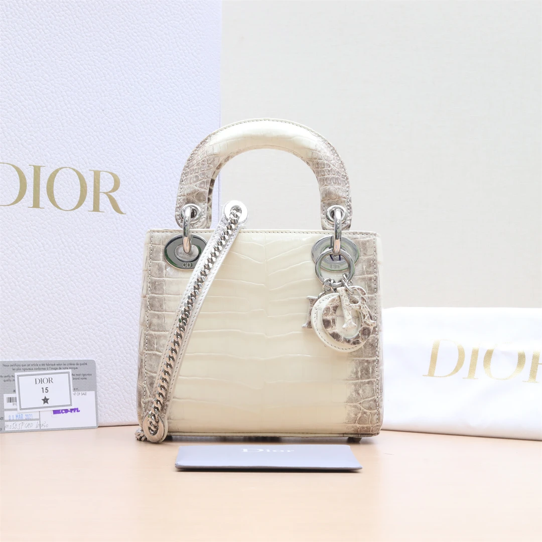 99新 DIOR/迪奥 小花佳珊 戴妃包 三格 喜马拉雅 027466