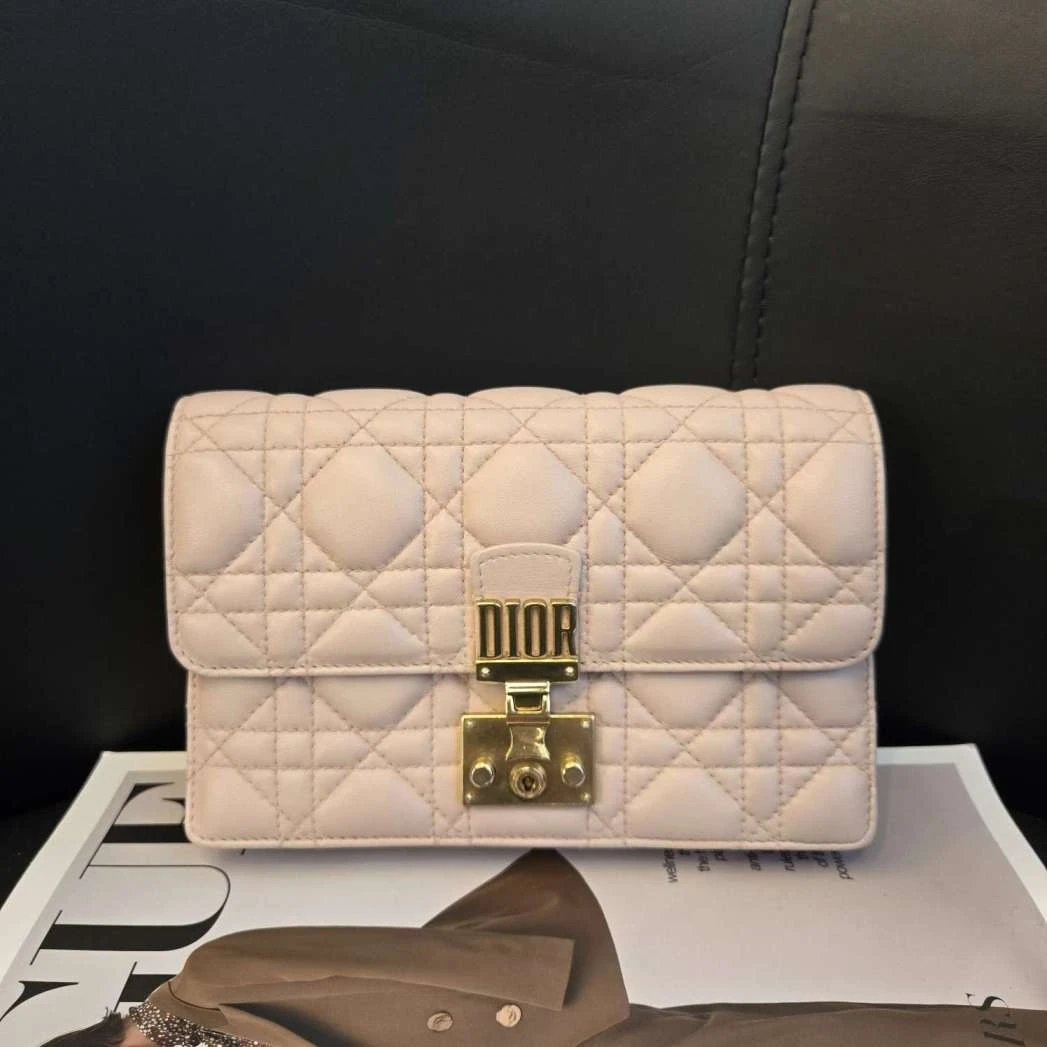 99新 DIOR/迪奥 外场双双 粉色Addict Woc单肩斜挎包