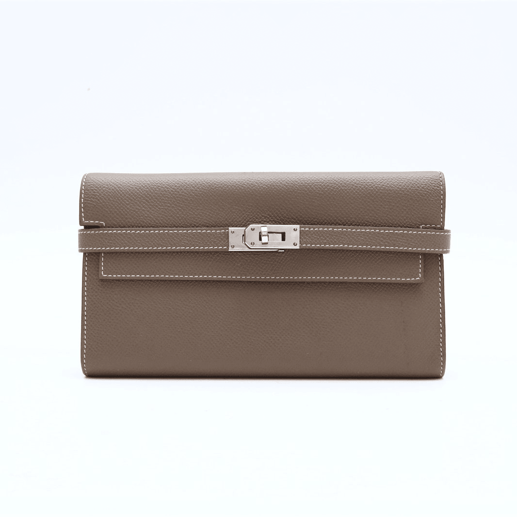 99新 Hermes/爱马仕 【33精选】035516 Kelly 长款钱包 18大象灰
