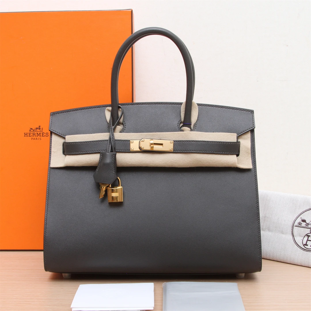 99新 Hermes/爱马仕 活动双双 Birkin30 88石墨灰 MADAME皮 Z刻