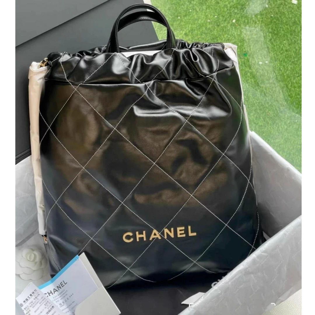 95新 Chanel/香奈儿 小花6花 22bag 双肩包 黑色