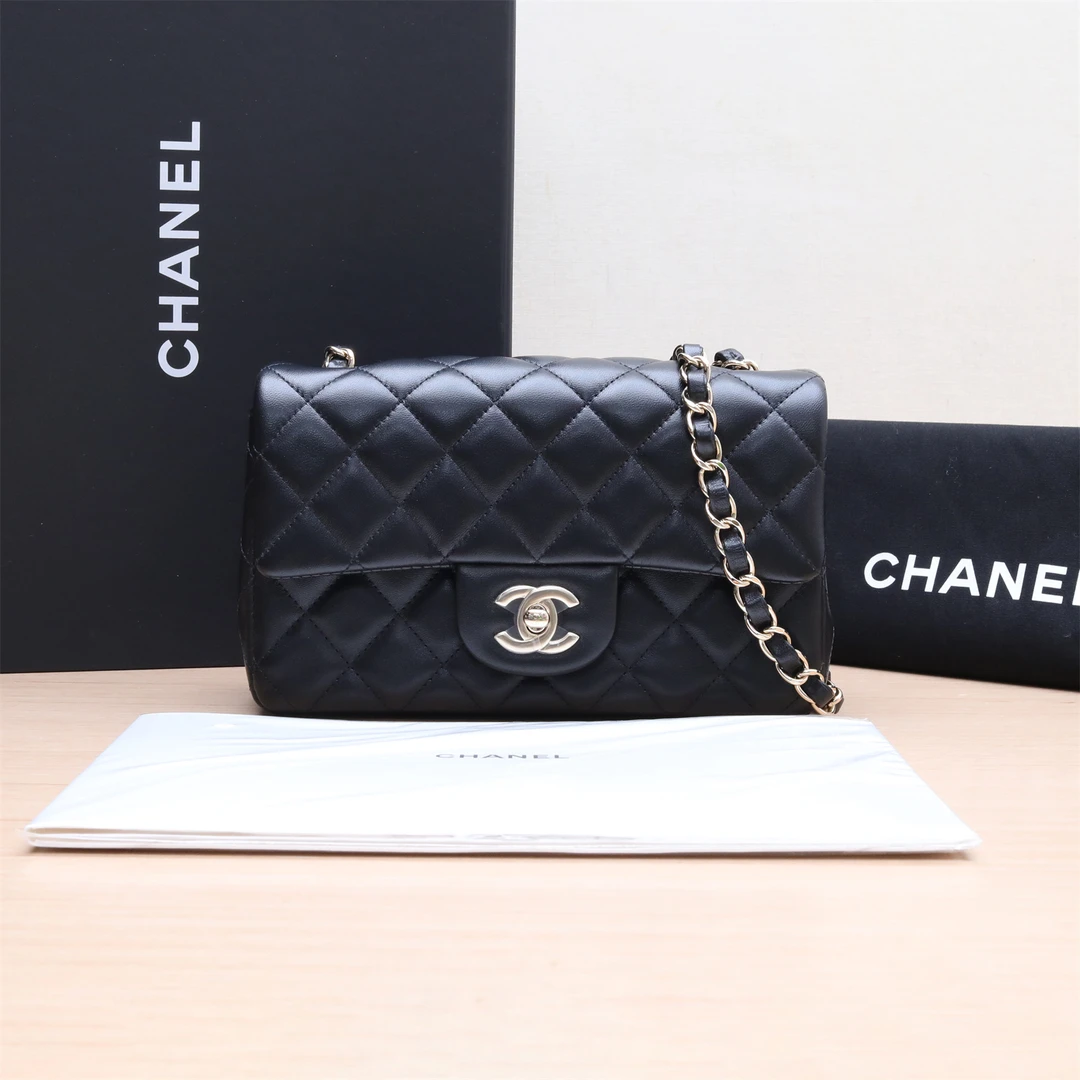 99新 Chanel/香奈儿 小花佳珊554792CF 口盖包 大Mini 20cm